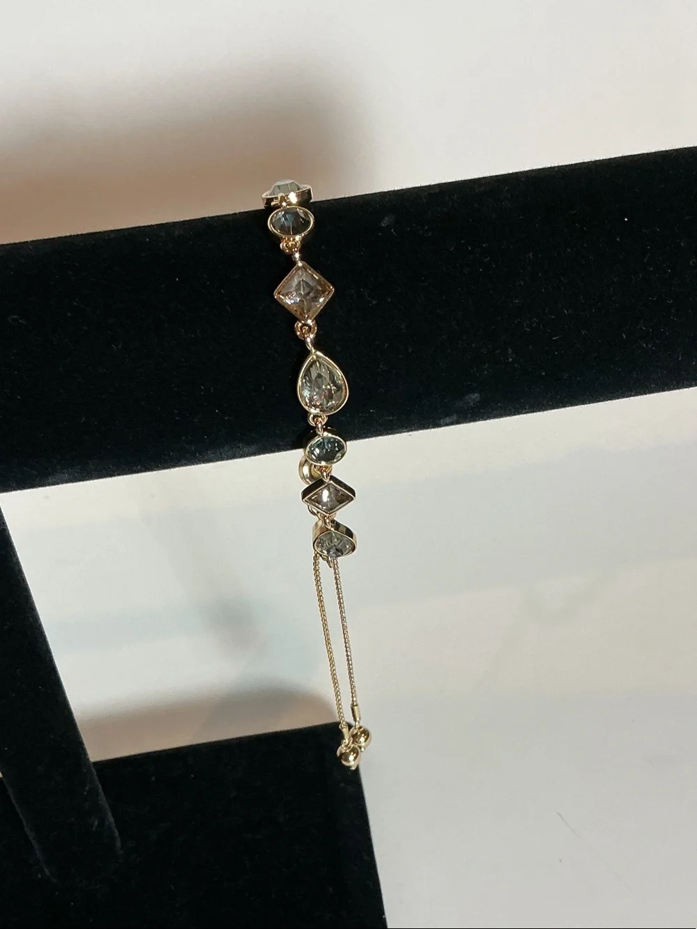 Gold-Tone Clear Crystal Drop Bracelet - Elegant Women's Jewelry